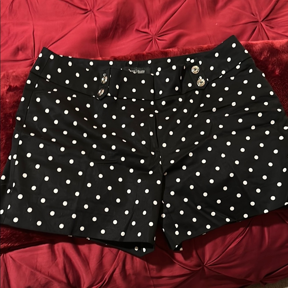 White House Black Market Black and White Polka Dot Shorts